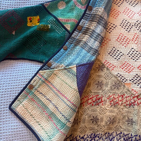 Namai Ladhiya Quilted Patchwork Kantha Jacket - Picture 8 of 10